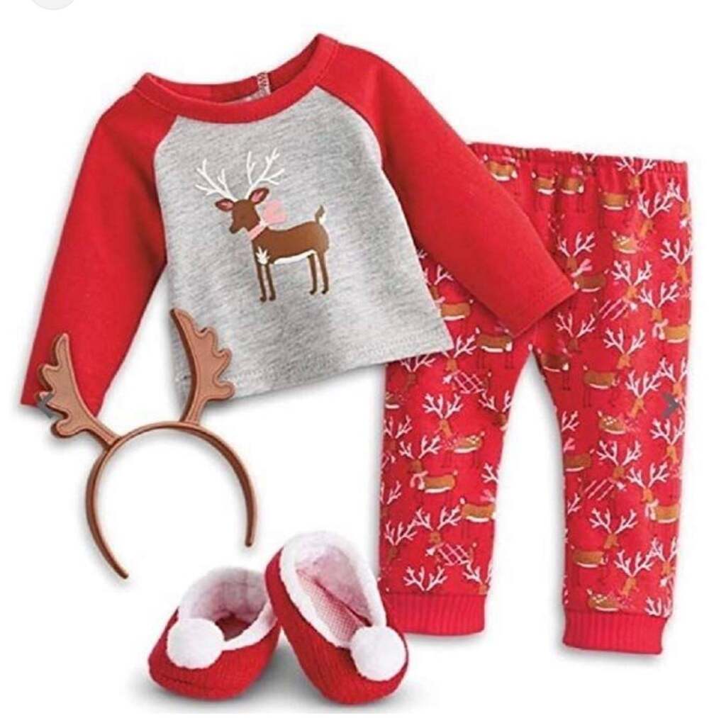 American Girl truly me festive reindeer pjs for doll DOLL NOT INCLUDED
